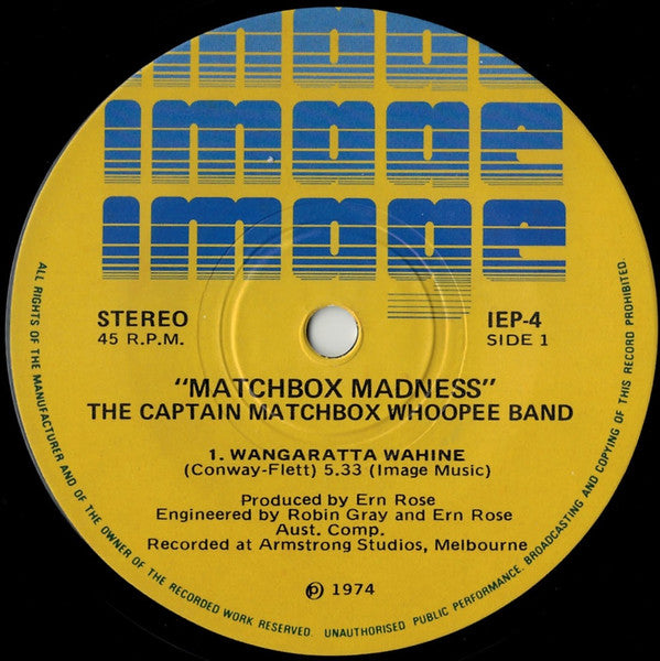 Captain Matchbox Whoopee Band : Matchbox Madness (7", EP)