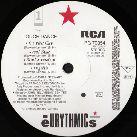 Eurythmics : Touch Dance (LP, Album, RC )