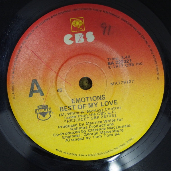 The Emotions : Best Of My Love (7", Single)