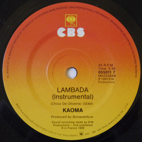 Kaoma : Lambada (7", Single)