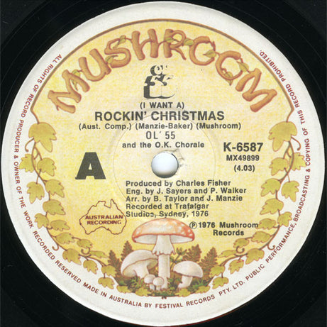 Ol' 55 And The O.K. Chorale : Rockin' Christmas (7", Single)