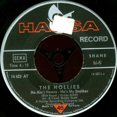 The Hollies : He Ain't Heavy - He's My Brother (7", Single)