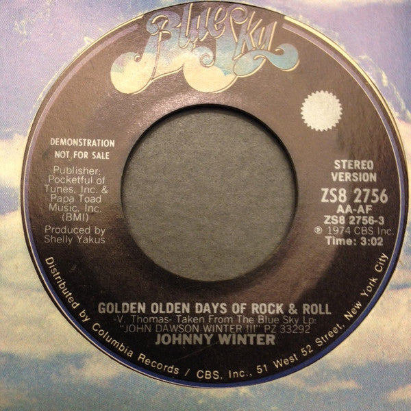 Johnny Winter : Golden Olden Days Of Rock & Roll (7", Promo)