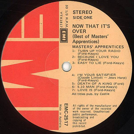 Masters Apprentices* : Now That It's Over (LP, Comp)