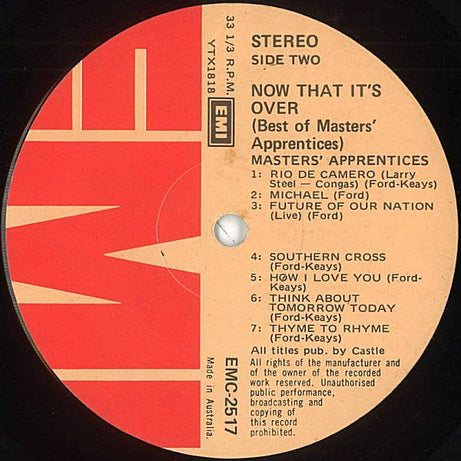 Masters Apprentices* : Now That It's Over (LP, Comp)