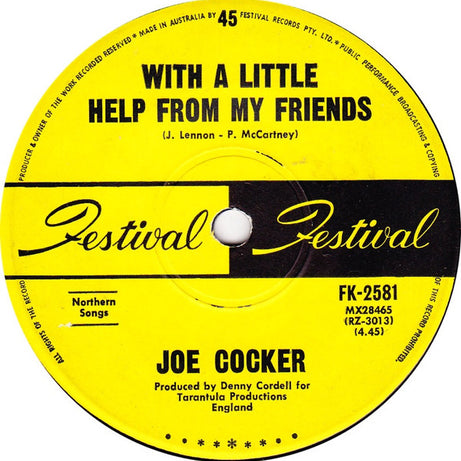 Joe Cocker : With A Little Help From My Friends (7", Single)
