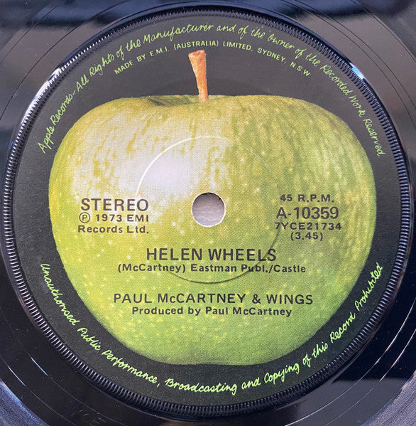 Wings (2) : Helen Wheels (7", Single)