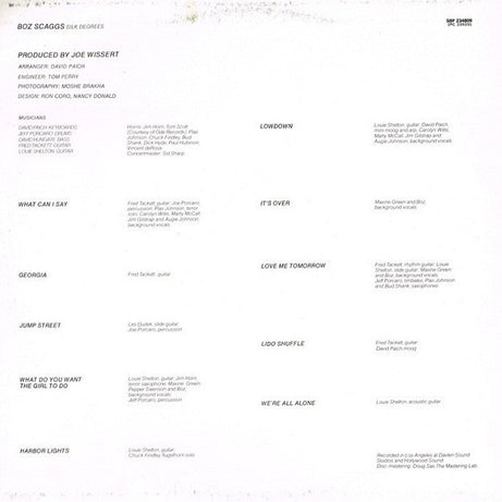 Boz Scaggs : Silk Degrees (LP, Album, Gat)
