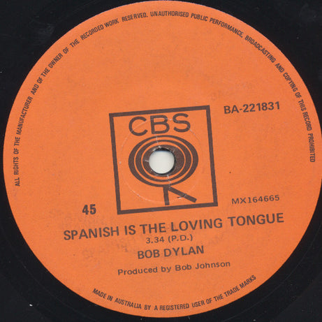 Bob Dylan : Watching The River Flow (7", Single)