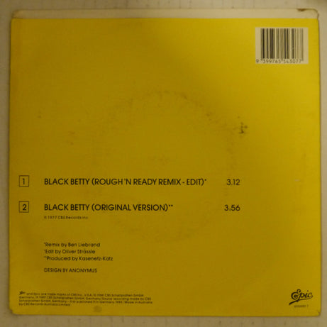 Ram Jam : Black Betty (Remix) (7", Single)