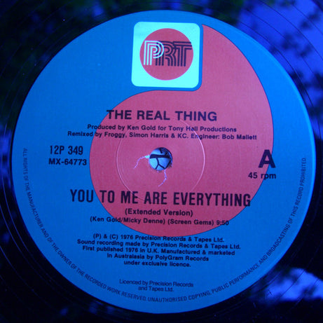 The Real Thing : You To Me Are Everything (Extended Version) (12", Single, Gen)