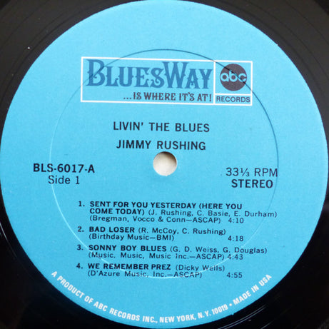 Jimmy Rushing : Livin' The Blues (LP, Album)
