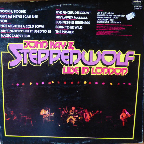John Kay & Steppenwolf : Live In London (LP, Album)
