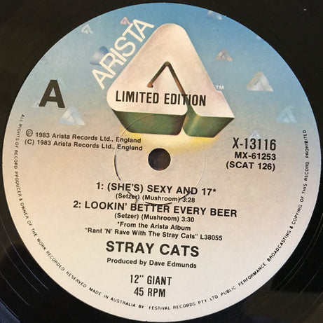 Stray Cats : (She's) Sexy + 17 (12", Maxi, Ltd)