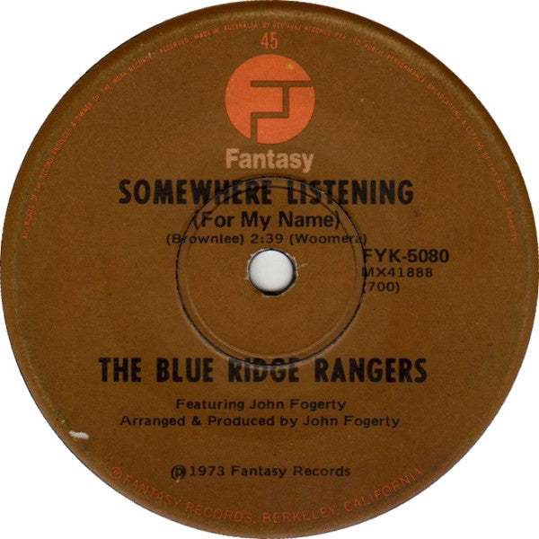 Blue Ridge Rangers : Hearts Of Stone / Somewhere Listening (For My Name) (7")