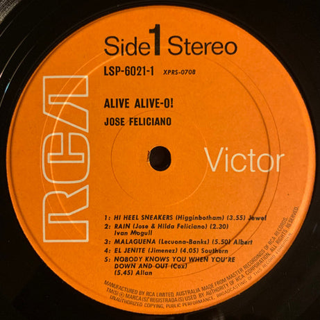 José Feliciano : Alive Alive-O! (2xLP, Gat)