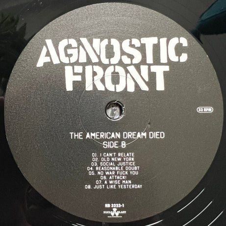 Agnostic Front : The American Dream Died (LP, Album)