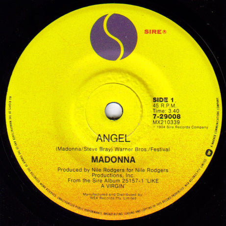 Madonna : Angel (7", Single)