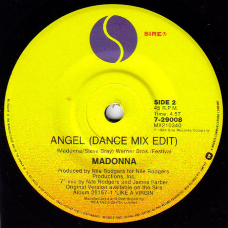 Madonna : Angel (7", Single)