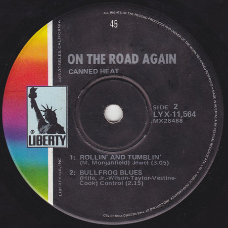 Canned Heat : On The Road Again (7", EP, Mono)