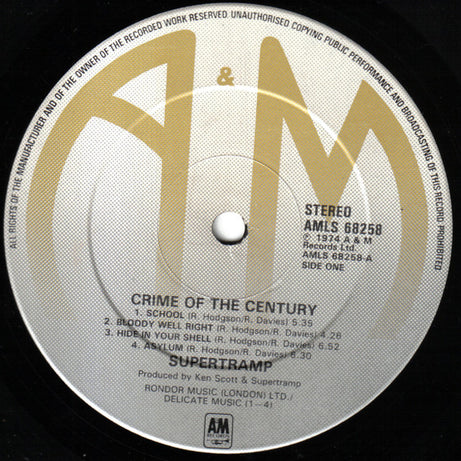Supertramp : Crime Of The Century (LP, Album, RP)