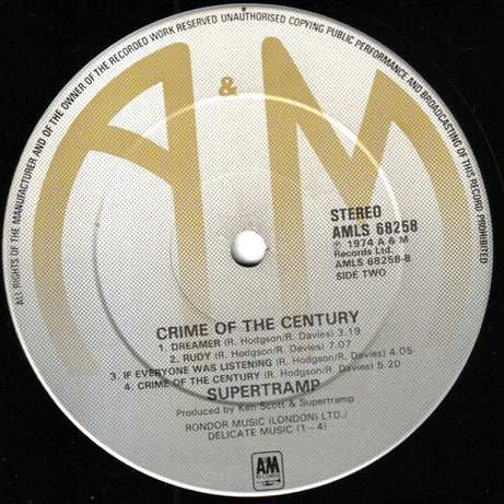 Supertramp : Crime Of The Century (LP, Album, RP)