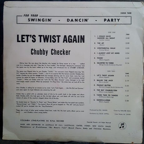 Chubby Checker : Let's Twist Again (LP, Album)