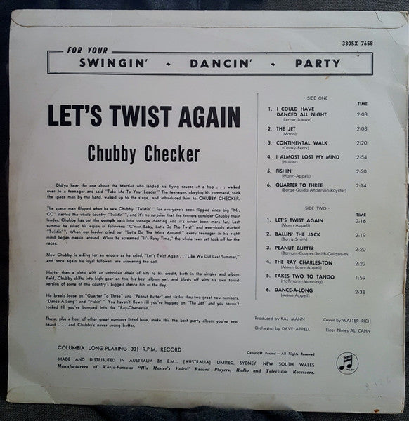 Chubby Checker : Let's Twist Again (LP, Album)