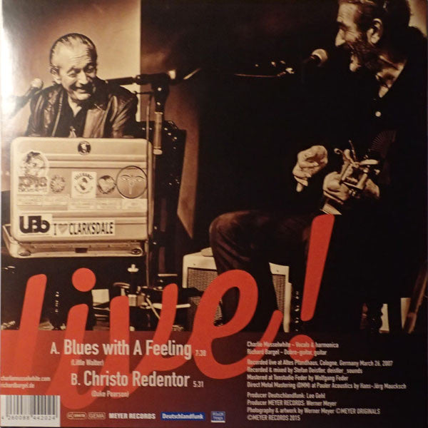 Charlie Musselwhite With Richard Bargel : Live ! (10", RSD)