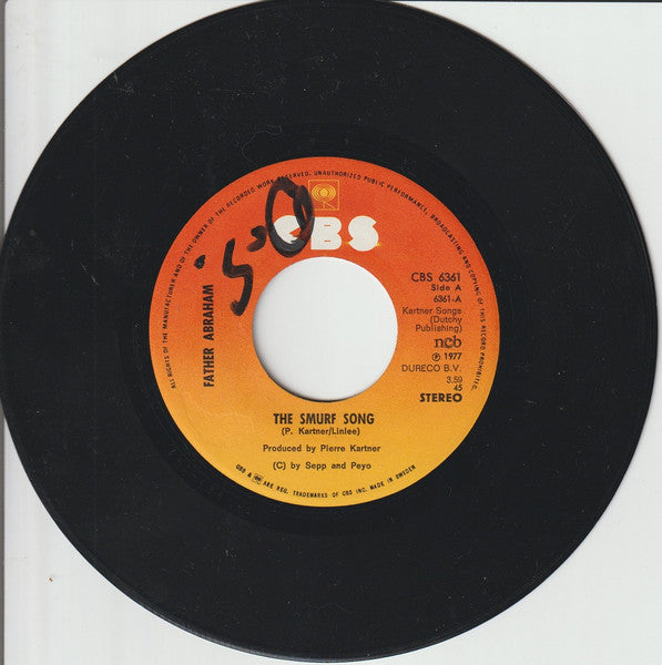 Vader Abraham, The Smurfs (2) : The Smurf Song (7", Single)