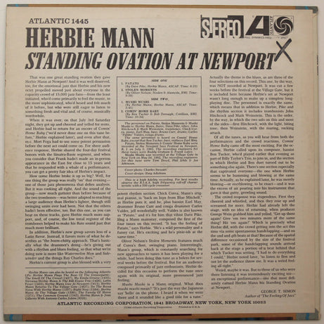Herbie Mann : Standing Ovation At Newport (LP, Album, RP)