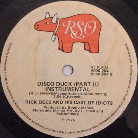 Rick Dees & His Cast Of Idiots : Disco Duck (7", Single)