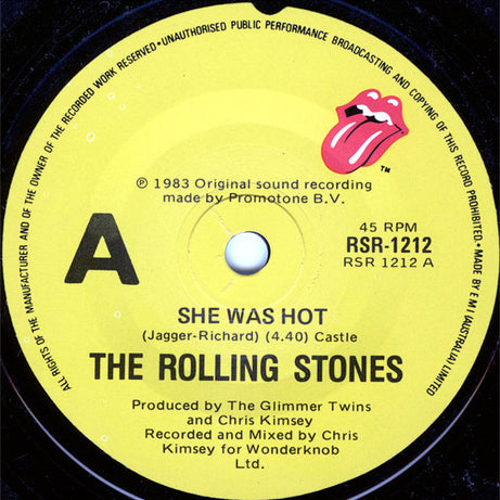 The Rolling Stones : She Was Hot (7", Single)