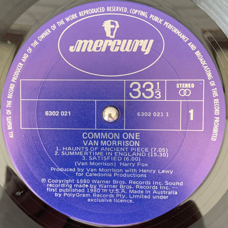 Van Morrison : Common One (LP, Album)