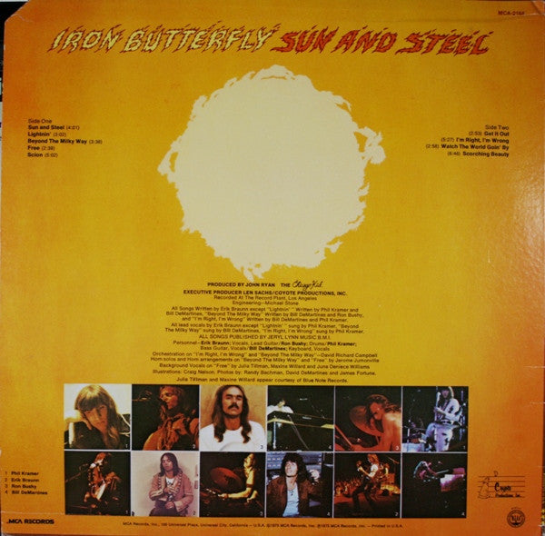 Iron Butterfly : Sun And Steel (LP, Album, Pin)