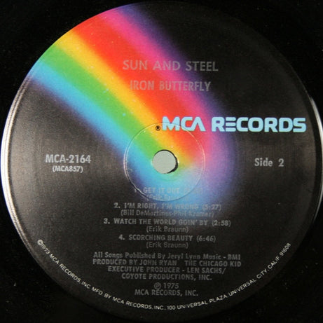 Iron Butterfly : Sun And Steel (LP, Album, Pin)