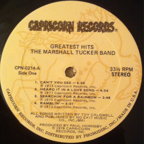 The Marshall Tucker Band : Greatest Hits (LP, Comp, Kee)