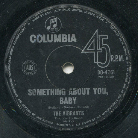 The Vibrants (3) : Danger Zone / Something About You, Baby (7", Single, Mono)