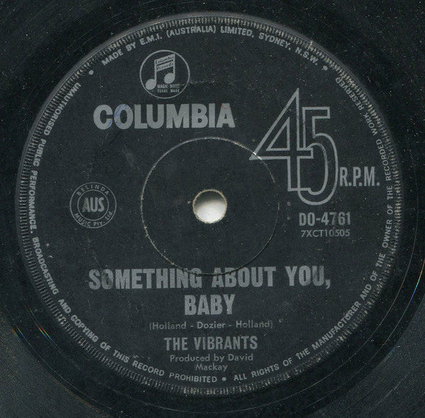 The Vibrants (3) : Danger Zone / Something About You, Baby (7", Single, Mono)
