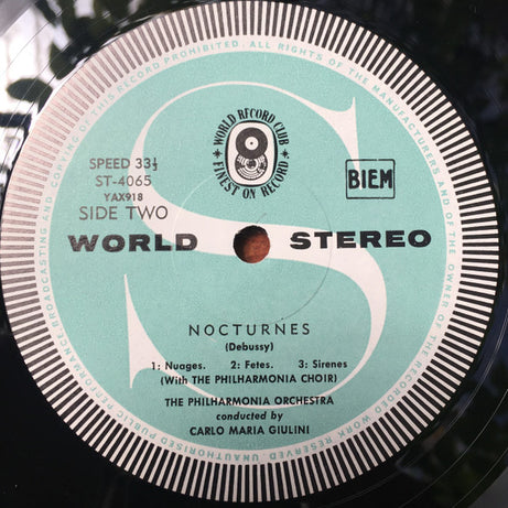 Debussy*, The Philharmonia Orchestra* Conducted By Carlo Maria Giulini : La Mer / Nocturnes  (LP, Album, Club)