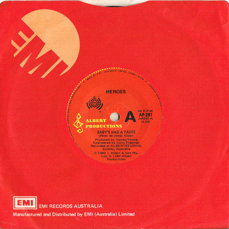 Heroes (11) : Baby's Had A Taste (7", Single)