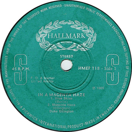 Duke Ellington : In A Magenta Haze (7", EP, Mono)