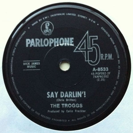 The Troggs : Hip Hip Hooray  (7", Single)