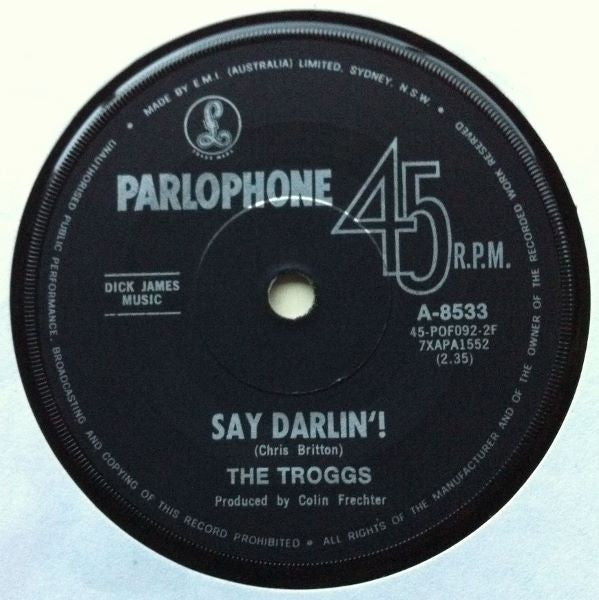 The Troggs : Hip Hip Hooray  (7", Single)