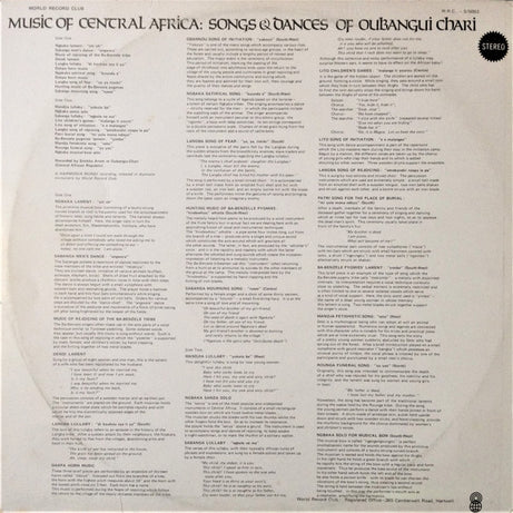 Various : Music Of Central Africa: Songs & Dances Of Oubangui Chari (LP, Album, Club)