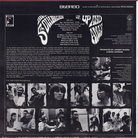 The Fifth Dimension : Up, Up And Away (Go Where You Wanna Go) (LP, Album)