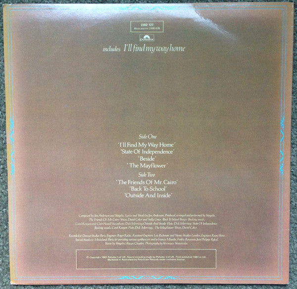 Jon & Vangelis : The Friends Of Mr. Cairo (LP, Album)