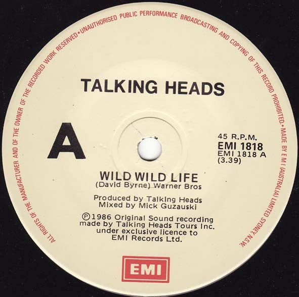 Talking Heads : Wild Wild Life (7", Single)