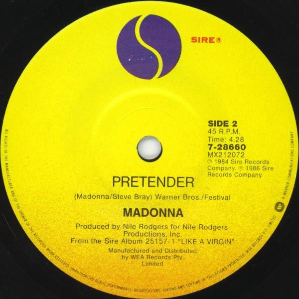 Madonna : Papa Don't Preach (7", Single)