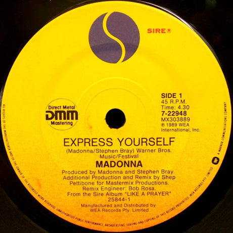 Madonna : Express Yourself (7", Single, Pic)